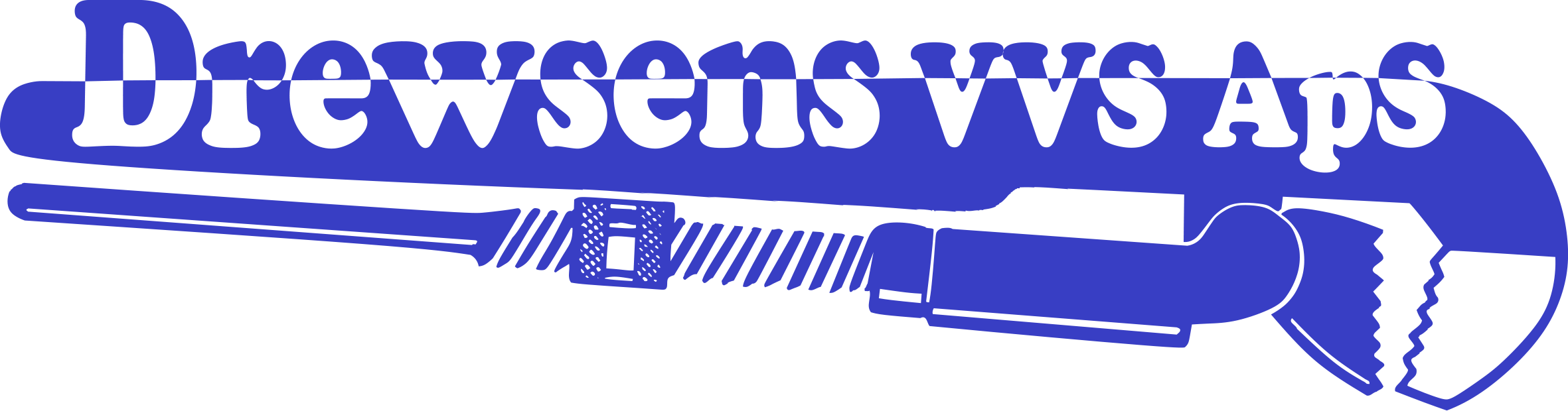 Drewsen VVS logo: Illustration
    af blå rørtang med påskriften Drewsen VVS